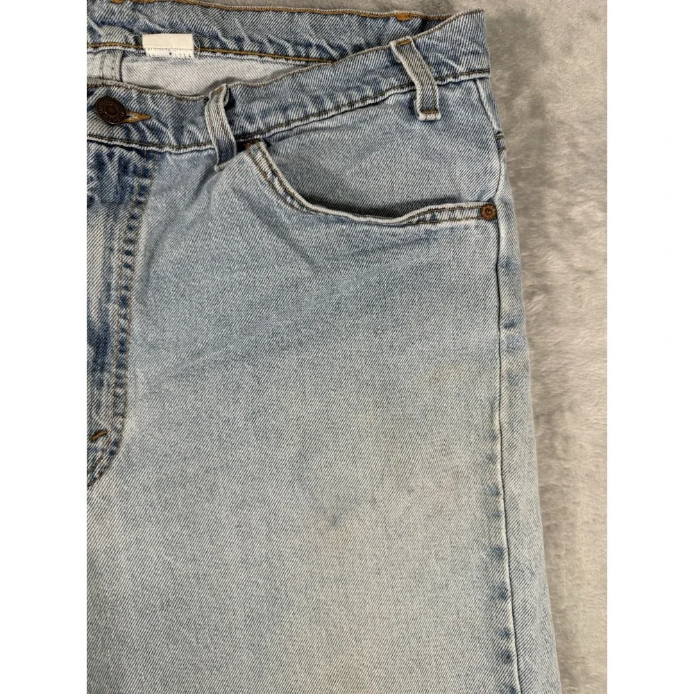 Levis 505 Jean Shorts Mens 38 Distressed Denim Orange Tab 90s Vtg Made‎ In USA